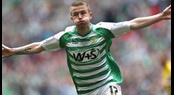 Yeovil Town's Patrick Madden celebrates after scoring against Brentford at Wembley